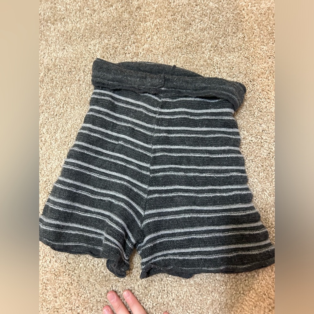 Gray Striped Women's Shorts